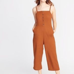 Old Navy Linen Rust Jumpsuit